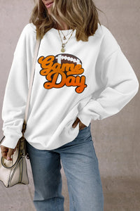 GAME DAY Football Round Neck Long Sleeve Sweatshirt