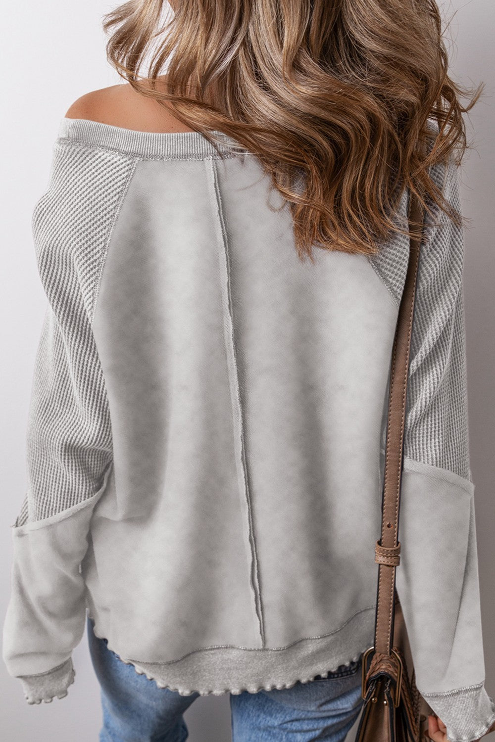 Exposed Seam Long Sleeve Sweatshirt { click for additional color options}