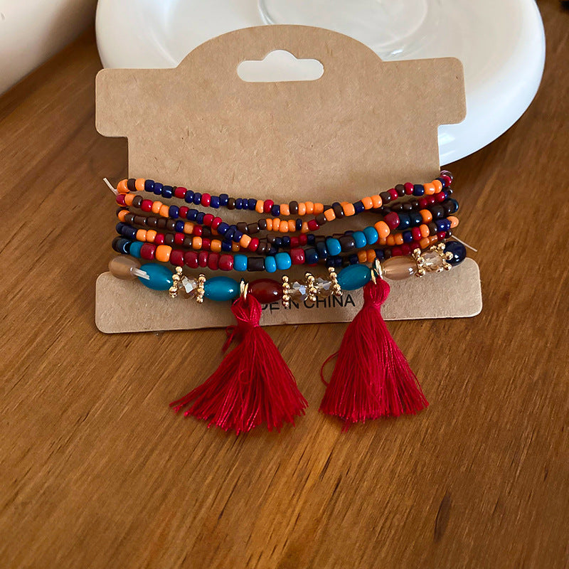 Tassel Rice Bead Bracelet {click for additional color options}