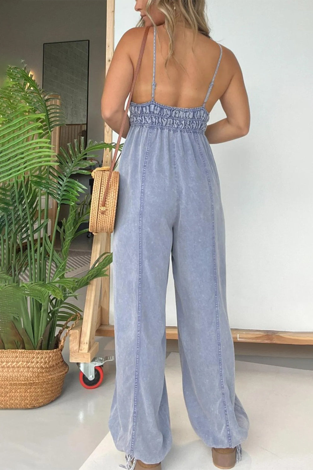 Full Size Spaghetti Strap Jumpsuit with Pockets { click for additional color options}