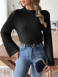 Mock Neck Long Sleeve Sweater available in 3 colors