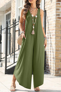 Pocketed Scoop Neck Wide Leg Jumpsuit [click for additional options]