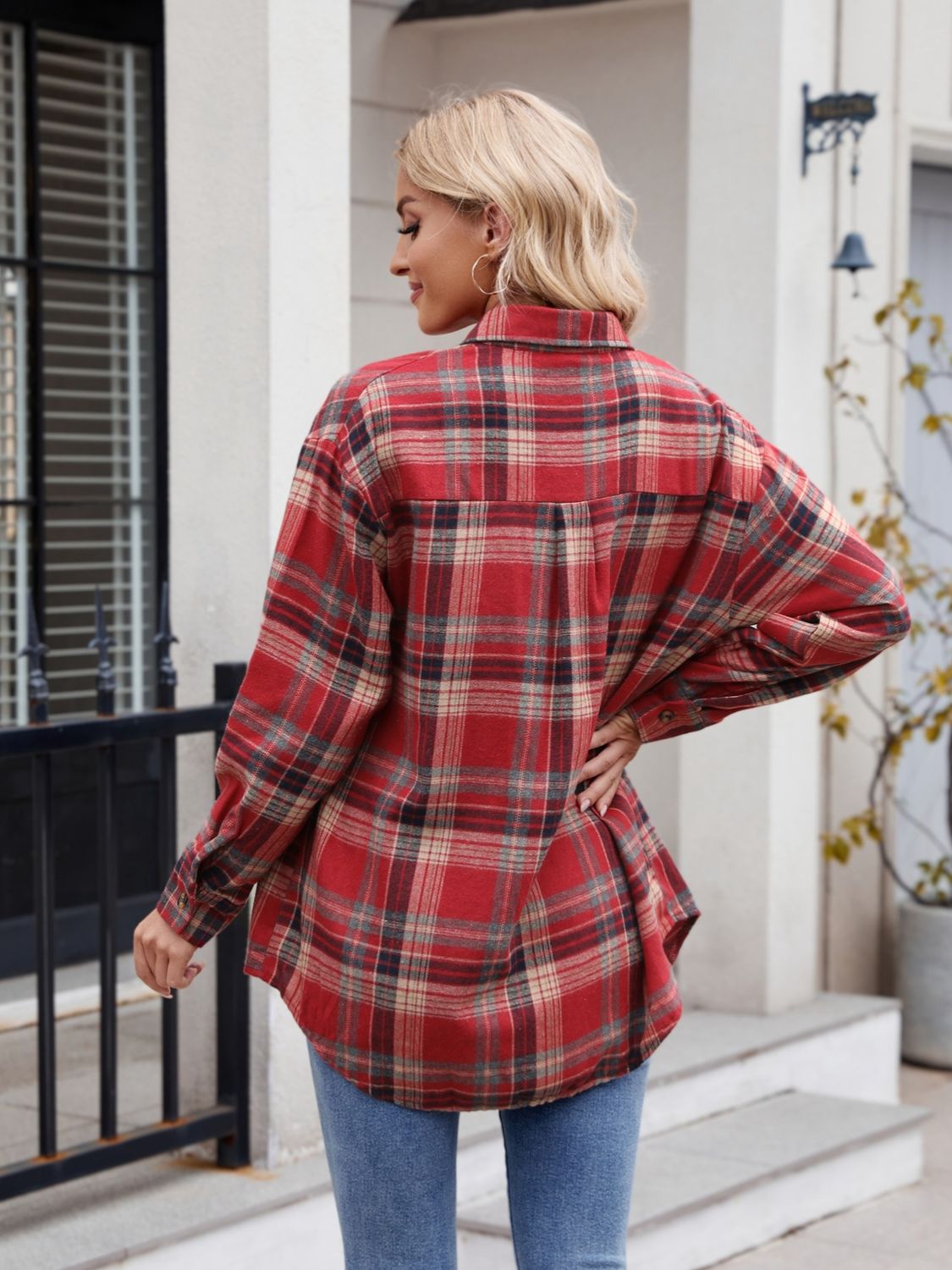 Mandy Plaid Button Up Long Sleeve Shirt Available in Multiple Color Options