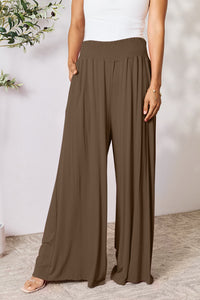 Double Take Full Size Smocked Wide Waistband Wide Leg Pants [Click for additional options]