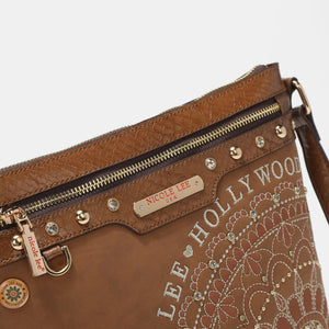 Nicole Lee USA Metallic Stitching Embroidery Inlaid Rhinestone Crossbody Bag [ click for additional color options]