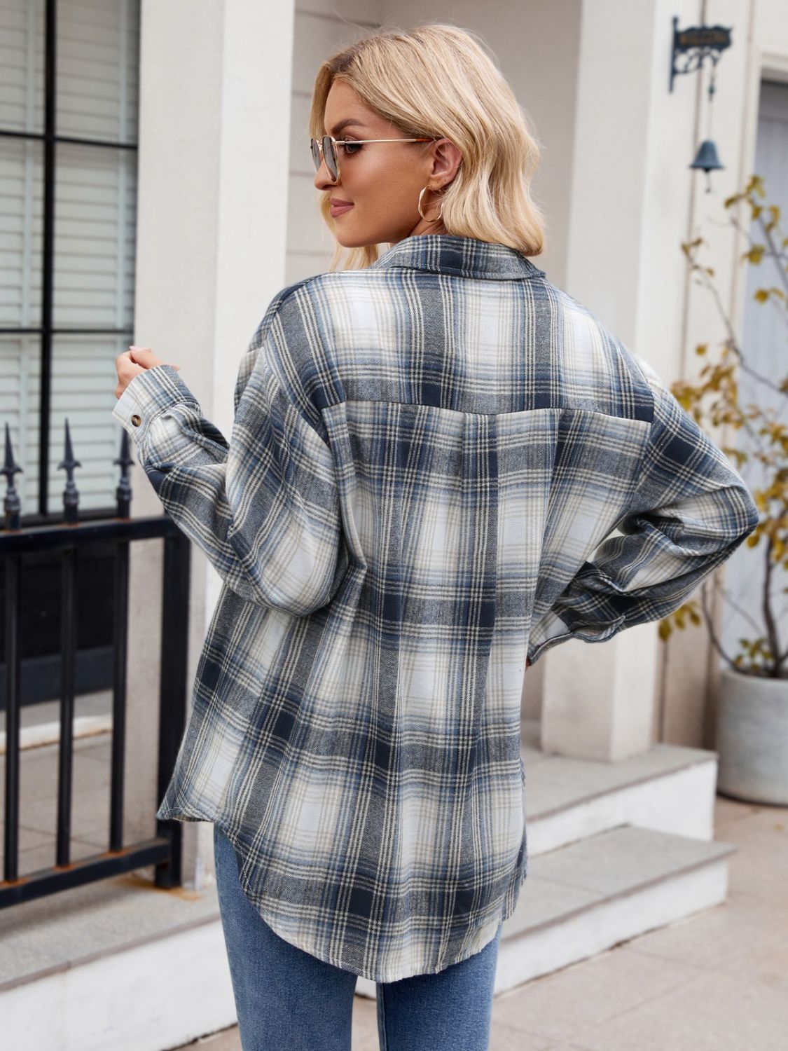 Mandy Plaid Collared Neck Long Sleeve Shirt Available in Multiple Color Options