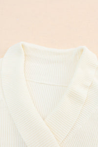 Ribbed Surplice Long Sleeve Sweater