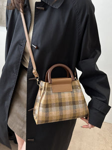 Contrast Plaid Trapezoid Shape Crossbody Bag ( multiple options available)