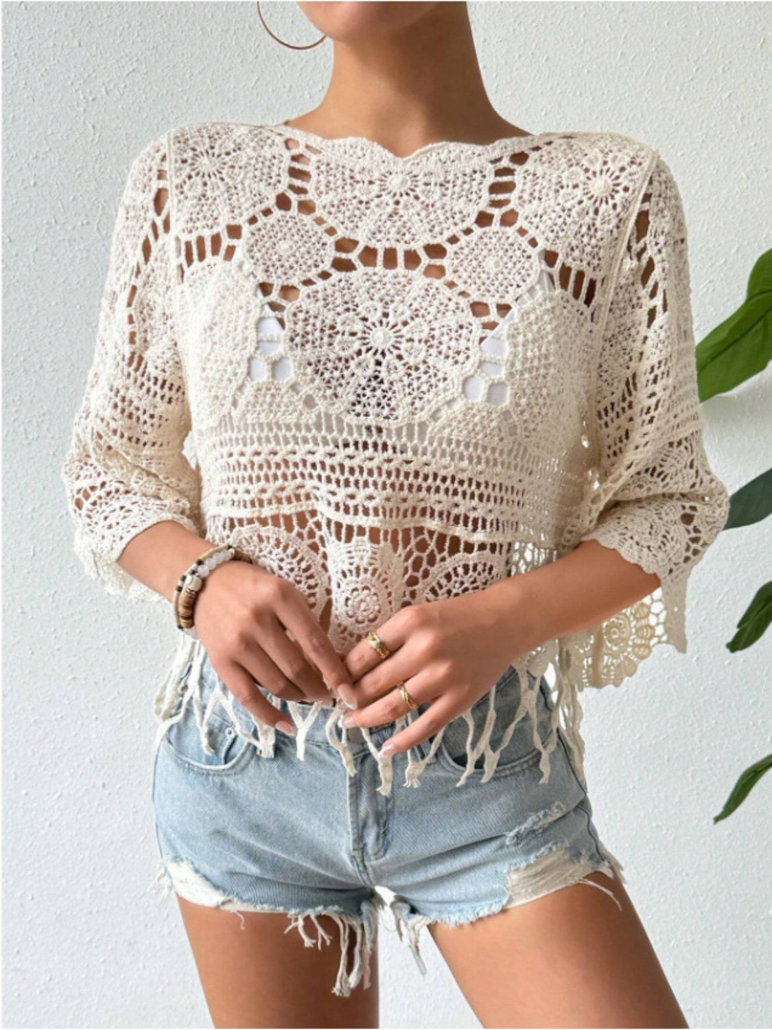 Openwork Round Neck Cover-Up [ click for more options]