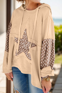 Drawstring Star Long Sleeve Hoodie available in 2 color options