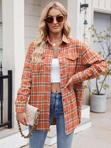 Mandy Plaid Button Up Long Sleeve Shirt Available in Multiple Color Options