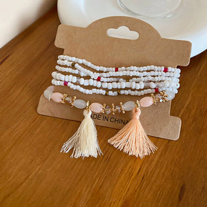 Tassel Rice Bead Bracelet {click for additional color options}