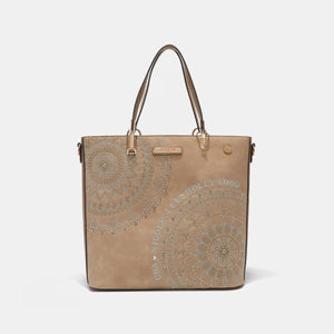 Nicole Lee USA Metallic Stitching Embroidery Inlaid Rhinestone Tote Bag [ click for additional color options]