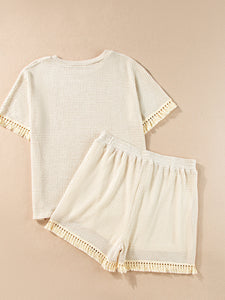 Tassel Round Neck Top and Shorts Set [ Available in additional Color]