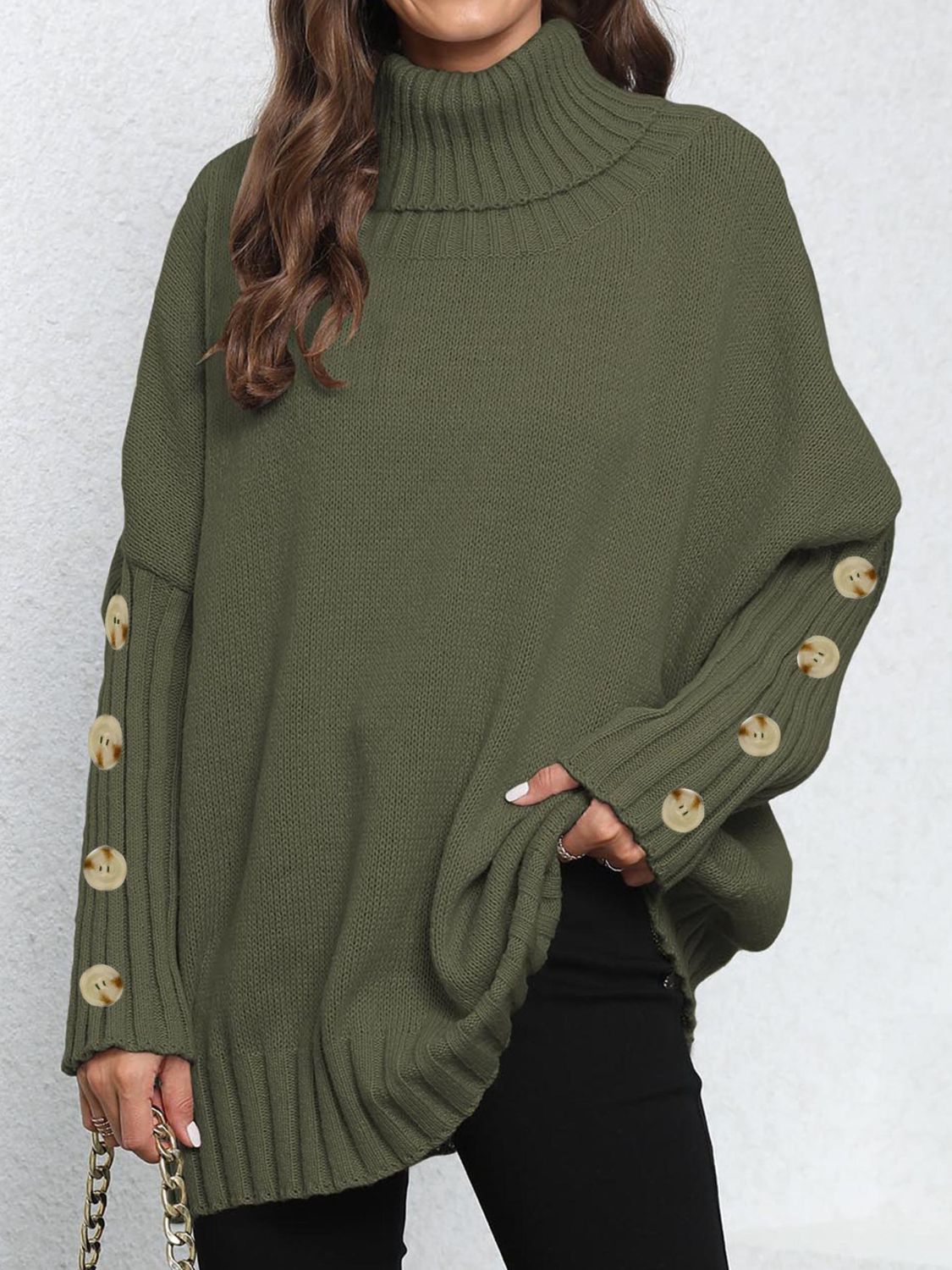 Turtleneck Long Sleeve Sweater Available in Multiple Colors