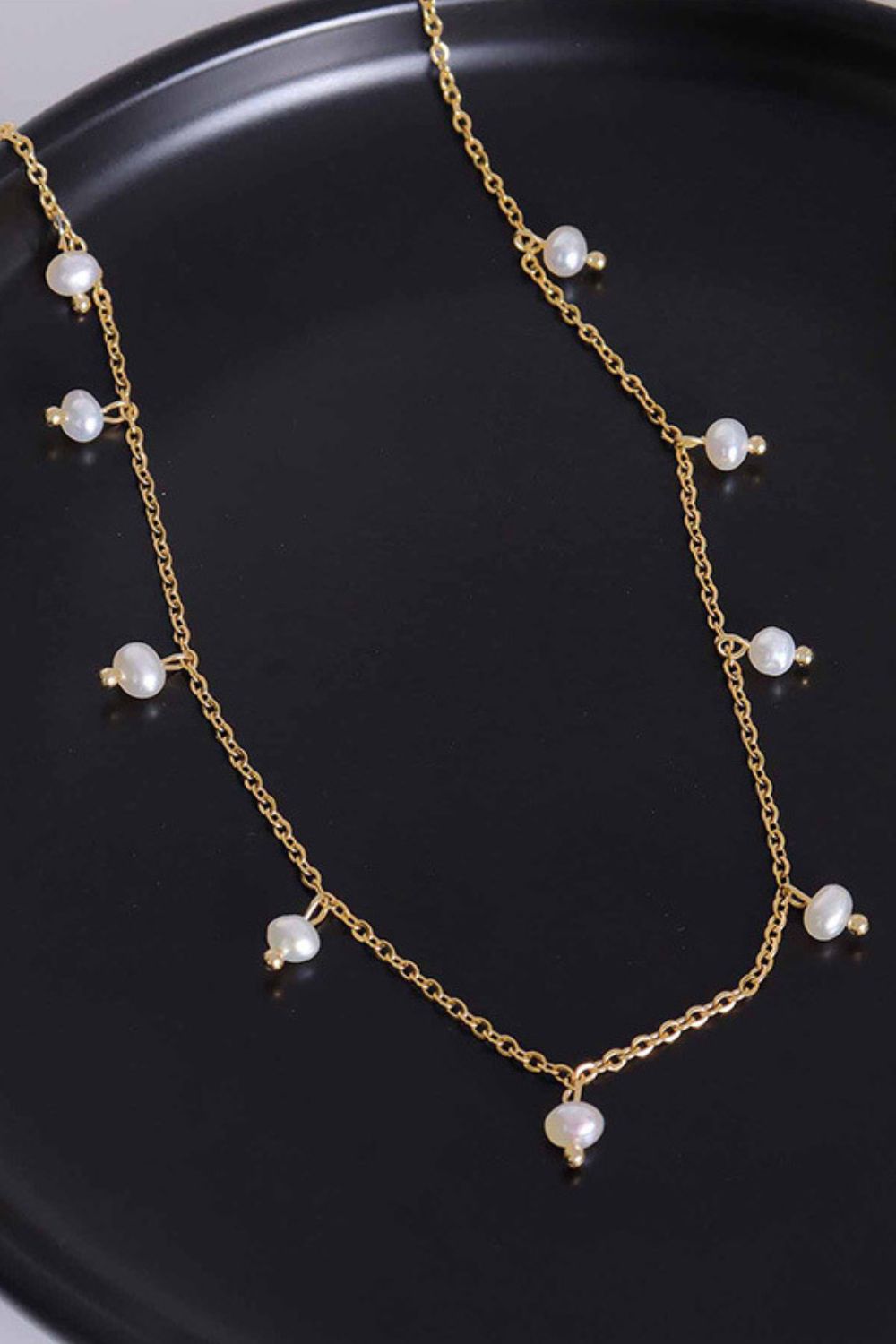 18K Gold-Plated Titanium Steel Pearl Necklace