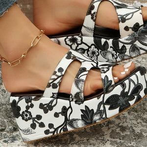 Cutout Floral Peep Toe Sandals [ Click for additional options]