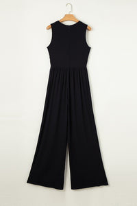 Round Neck Sleeveless Jumpsuit [ click for additional color options]