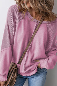 Exposed Seam Long Sleeve Sweatshirt { click for additional color options}