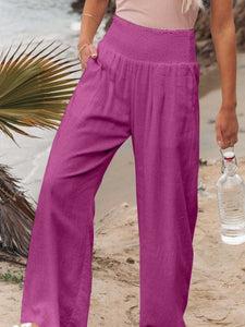 Full Size Smocked Waist Wide Leg Pants [ Click for more options]