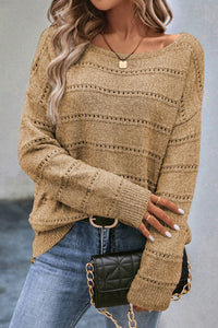 Boat Neck Dropped Shoulder Sweater ( available on multiple colors)