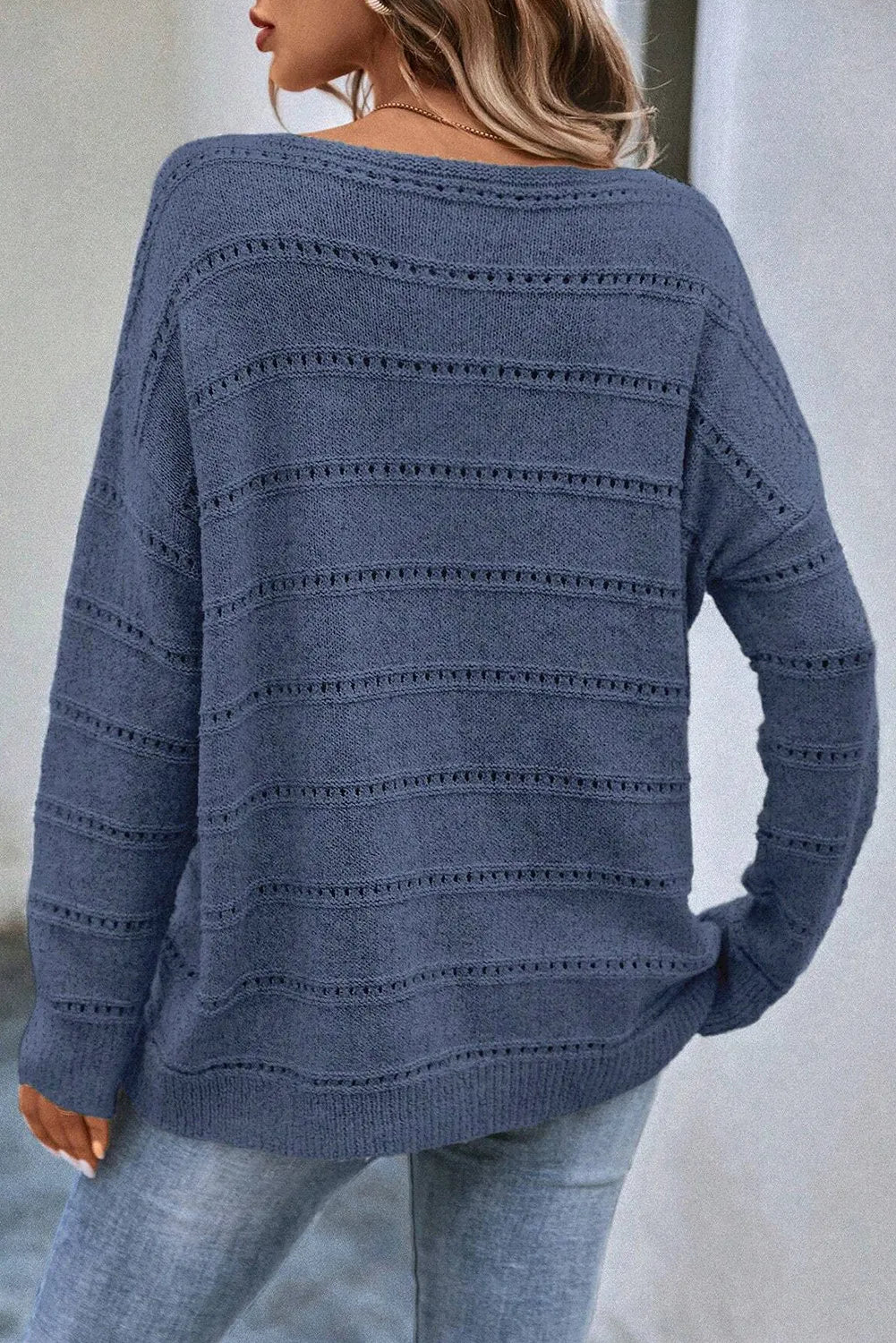 Boat Neck Dropped Shoulder Sweater ( available on multiple colors)