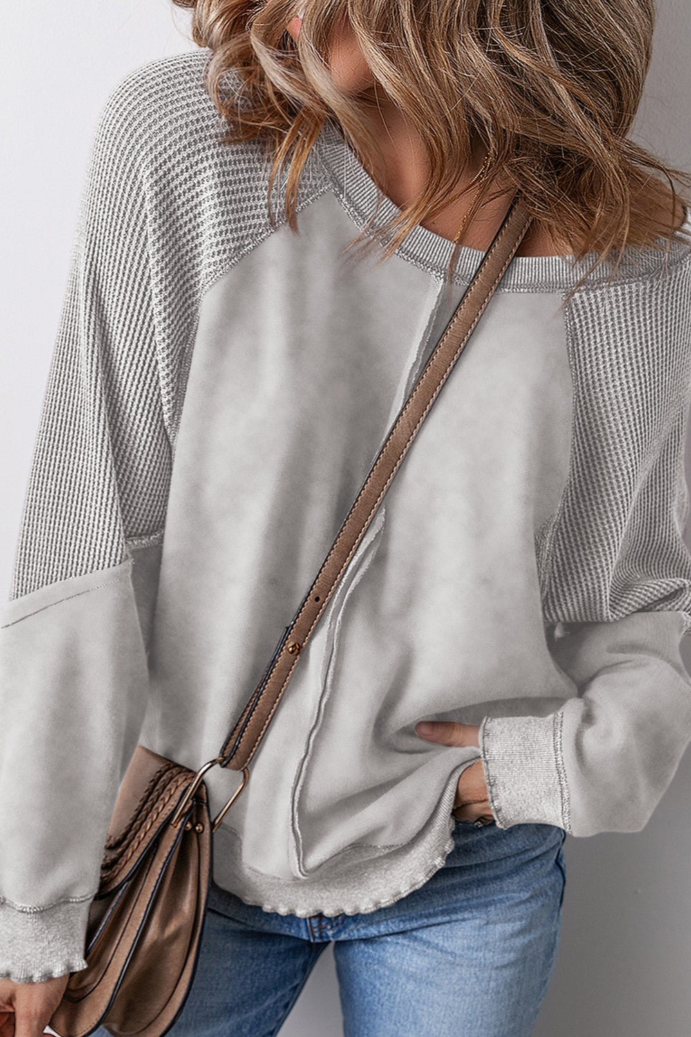 Exposed Seam Long Sleeve Sweatshirt { click for additional color options}