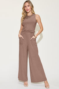 Basic Bae Full Size Ribbed Tank and Wide Leg Pants Set [click for additional color options]