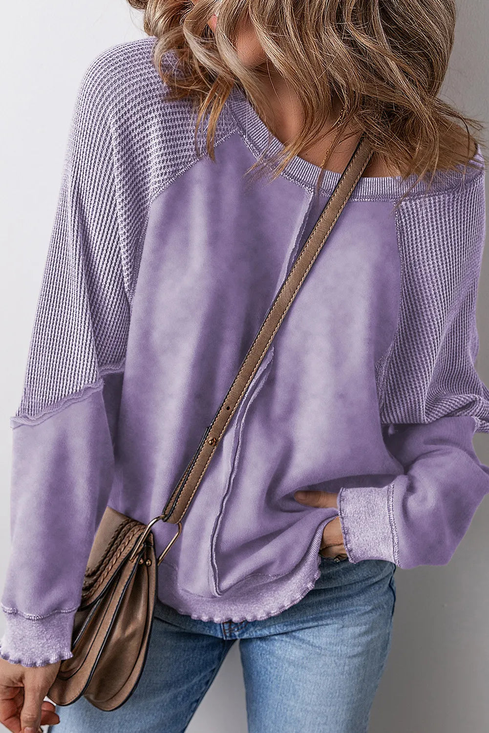 Exposed Seam Long Sleeve Sweatshirt { click for additional color options}