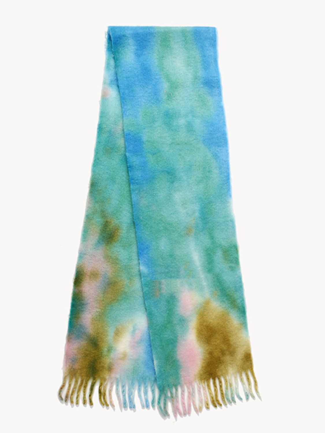 Fringe Tie-Dye Polyester Scarf🔵🟤🔴