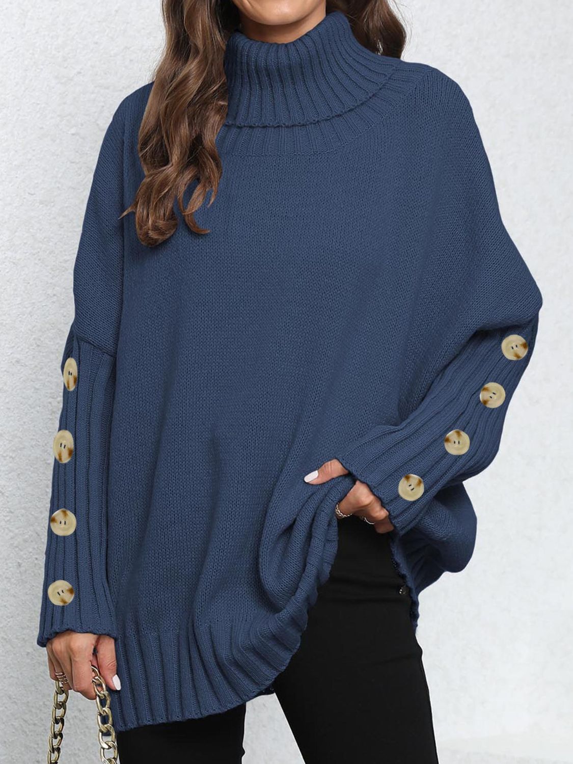 Turtleneck Long Sleeve Sweater Available in Multiple Colors