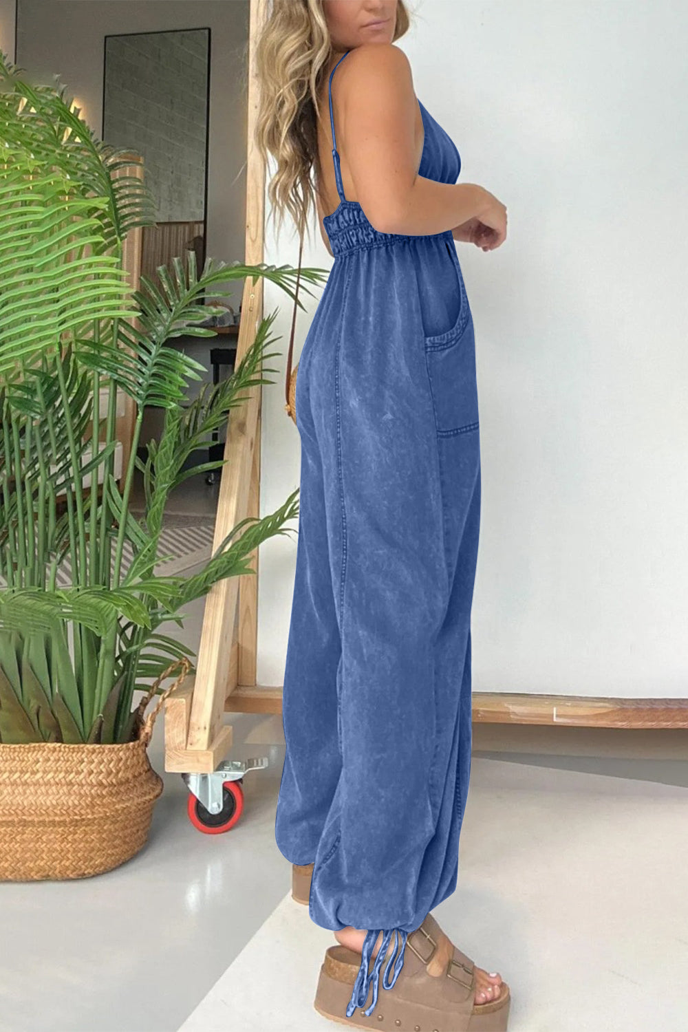 Full Size Spaghetti Strap Jumpsuit with Pockets { click for additional color options}