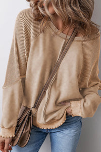 Exposed Seam Long Sleeve Sweatshirt { click for additional color options}