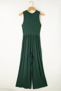 Round Neck Sleeveless Jumpsuit [ click for additional color options]