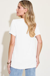 Basic Bae Bamboo Full Size V-Neck High-Low T-Shirt [click for more options]