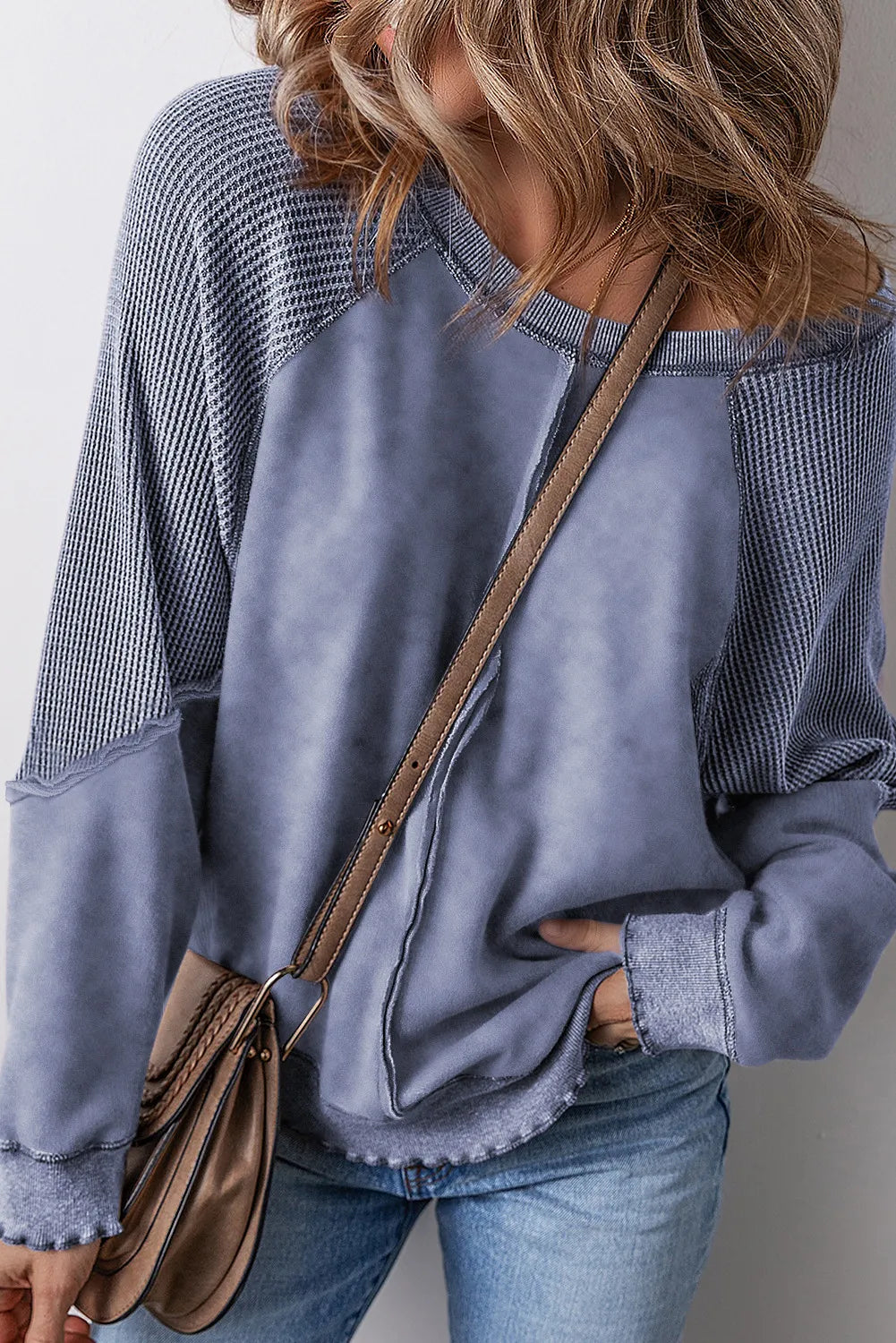 Exposed Seam Long Sleeve Sweatshirt { click for additional color options}