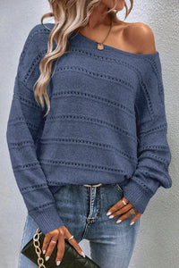 Boat Neck Dropped Shoulder Sweater ( available on multiple colors)