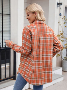 Mandy Plaid Button Up Long Sleeve Shirt Available in Multiple Color Options