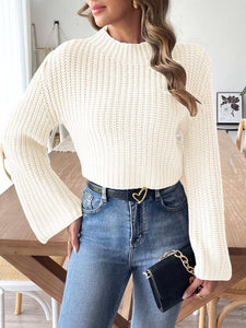 Mock Neck Long Sleeve Sweater available in 3 colors