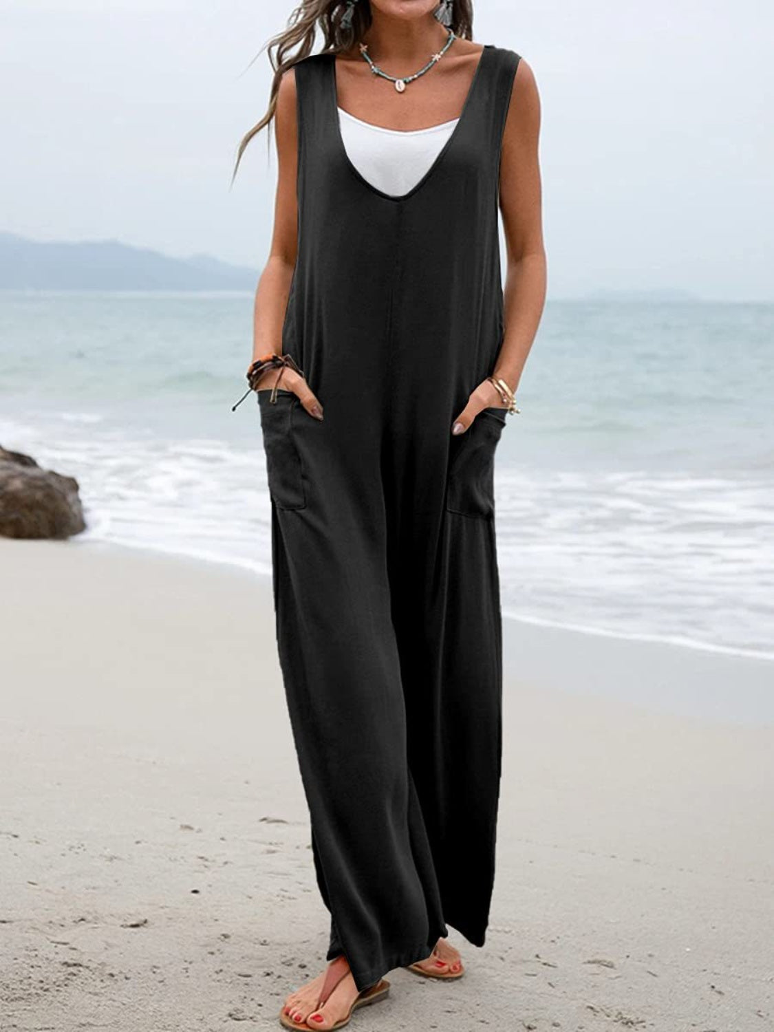 Full Size Wide Strap Jumpsuit with Pockets [ click for additional color options]