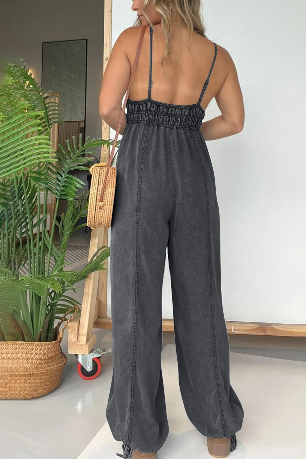 Full Size Spaghetti Strap Jumpsuit with Pockets { click for additional color options}