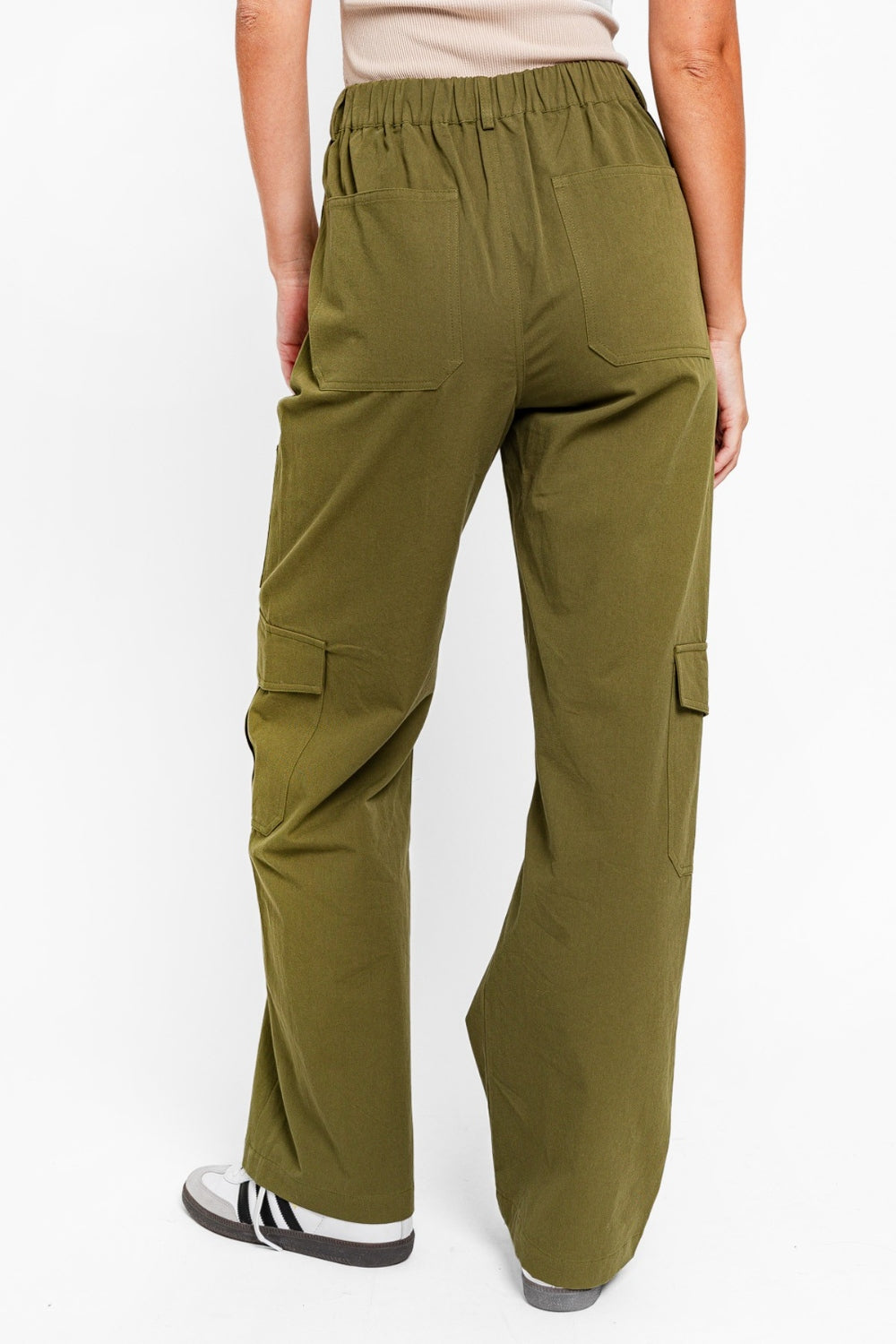 Tasha Apparel High Waisted Wide Leg Cargo Pants with Pockets [click for additional options]