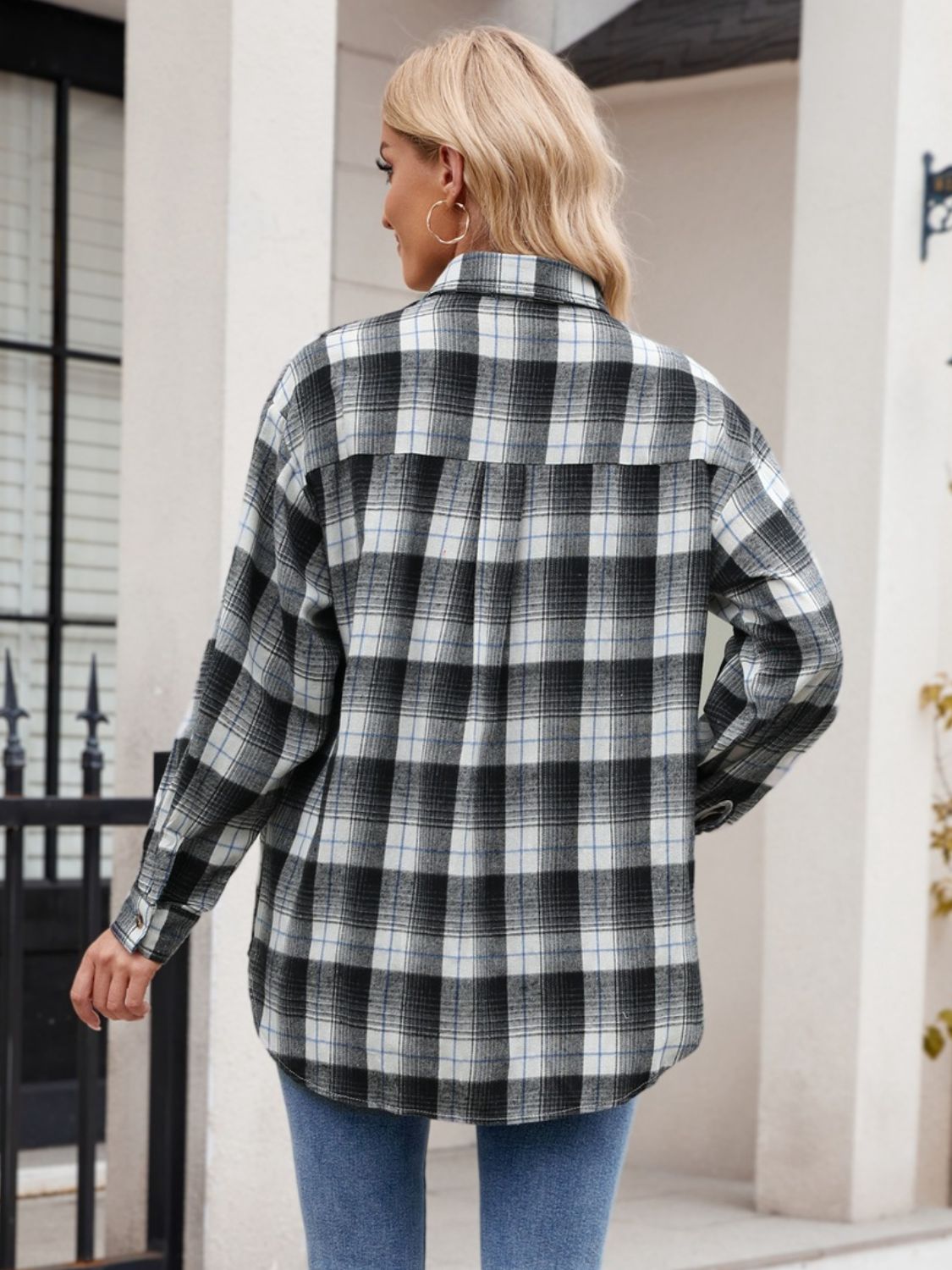 Mandy Plaid Collared Neck Long Sleeve Shirt Available in Multiple Color Options