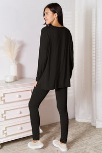 Basic Bae Full Size V-Neck Soft Rayon Long Sleeve Top and Pants Lounge Set [click for additional colors]