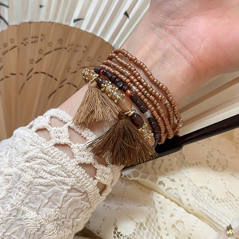 Tassel Rice Bead Bracelet {click for additional color options}