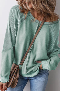 Exposed Seam Long Sleeve Sweatshirt { click for additional color options}