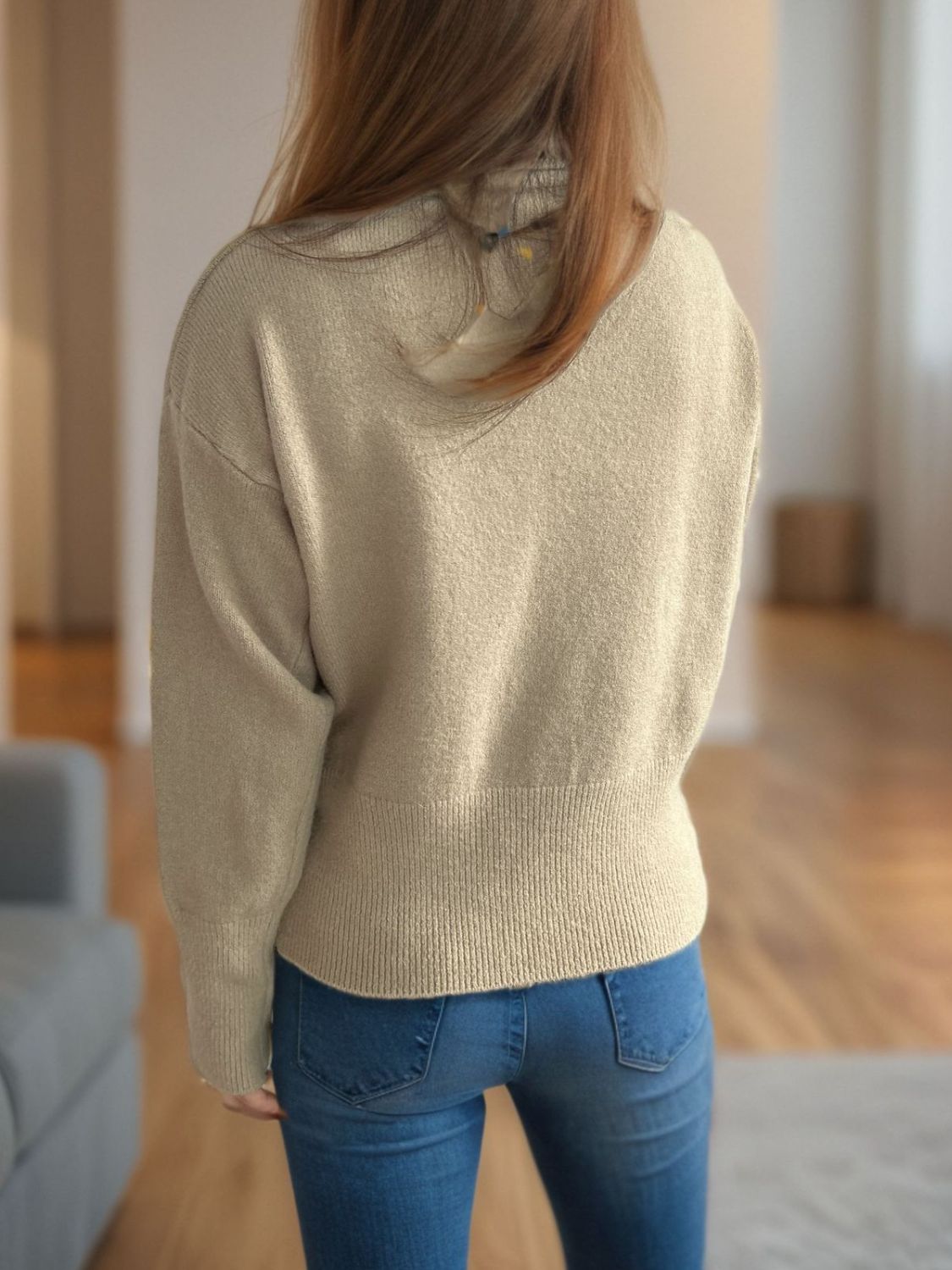 Front Slit Decorative Button Turtleneck Sweater🟤🟢⚪️🟠🟣🟡