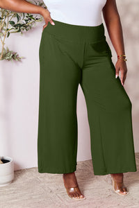 Double Take Full Size Smocked Wide Waistband Wide Leg Pants [Click for additional options]