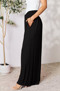 Double Take Full Size Smocked Wide Waistband Wide Leg Pants [Click for additional options]