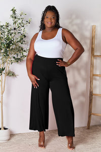 Double Take Full Size Smocked Wide Waistband Wide Leg Pants [Click for additional options]